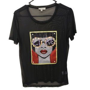 CT225 Juniors Love J T-Shirt with Artwork-Lady in Sunglasses M